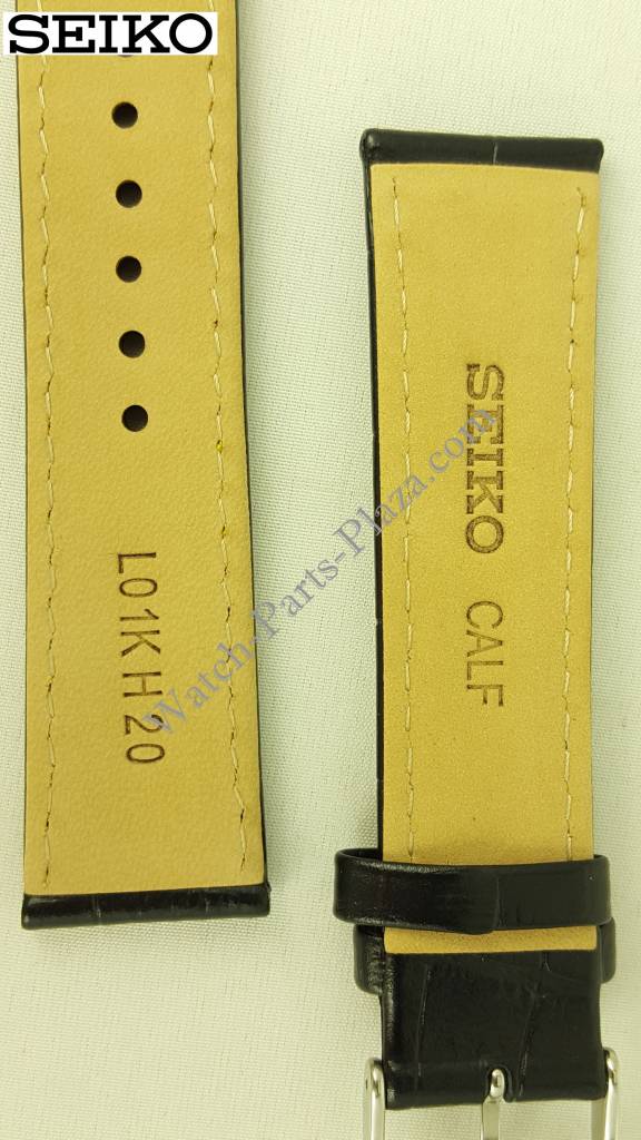 Seiko Barcelona SNDC89 Black Yellow Leather Watch Band 7T92 - 0MF0 Strap 20mm - Watch Plaza