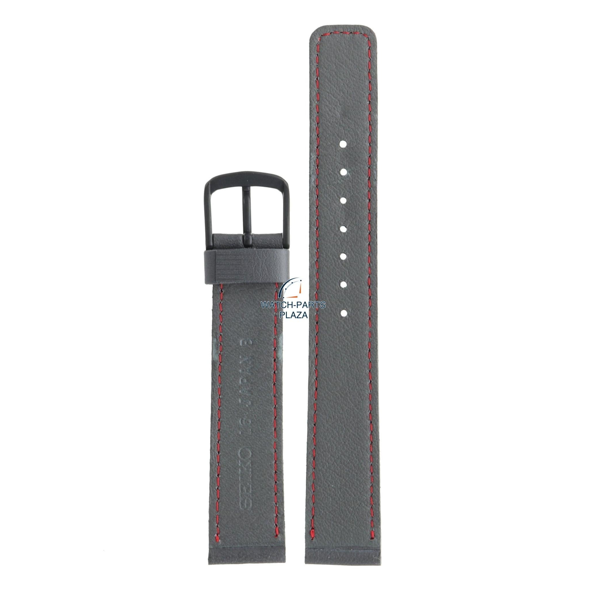 Seiko BMZ15D Watch band 5P30 5150 / 5159 grey leather 16 mm - Quartz - Watch Plaza