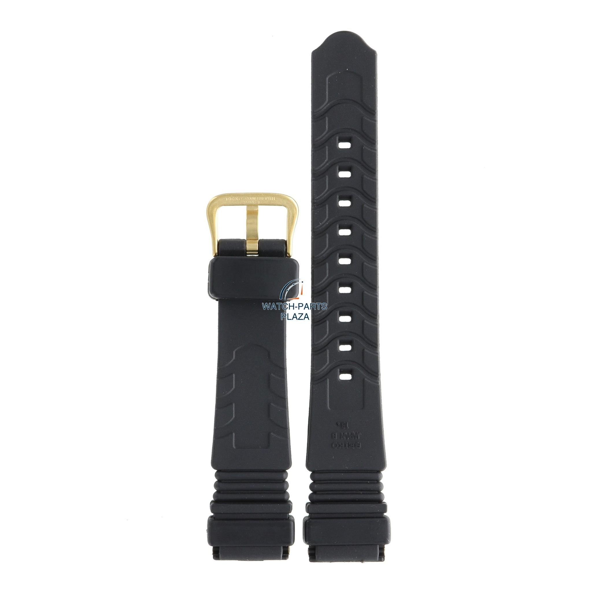 Seiko BPB37G Watch band SDW313 - 7T32 6D9E black rubber / silicone 18 mm - Sports 150 - Watch Plaza