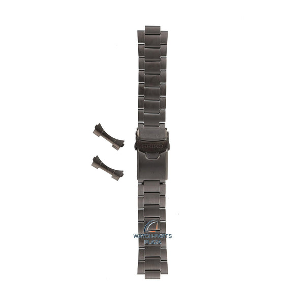 Seiko M0KWB13N0 Watch band SRP737 - 4R36 04P0 black stainless steel 22 mm - 5 Sports - Watch Plaza