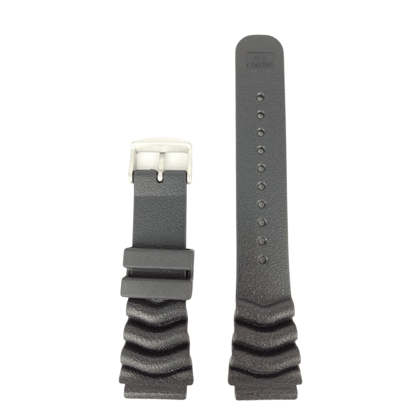 Seiko SKX007 / SKX171K1 Watch Band SKXA63P9 & SDS099P1 Black Silicon Strap Z 22 mm 4FY8JZ - Watch Plaza