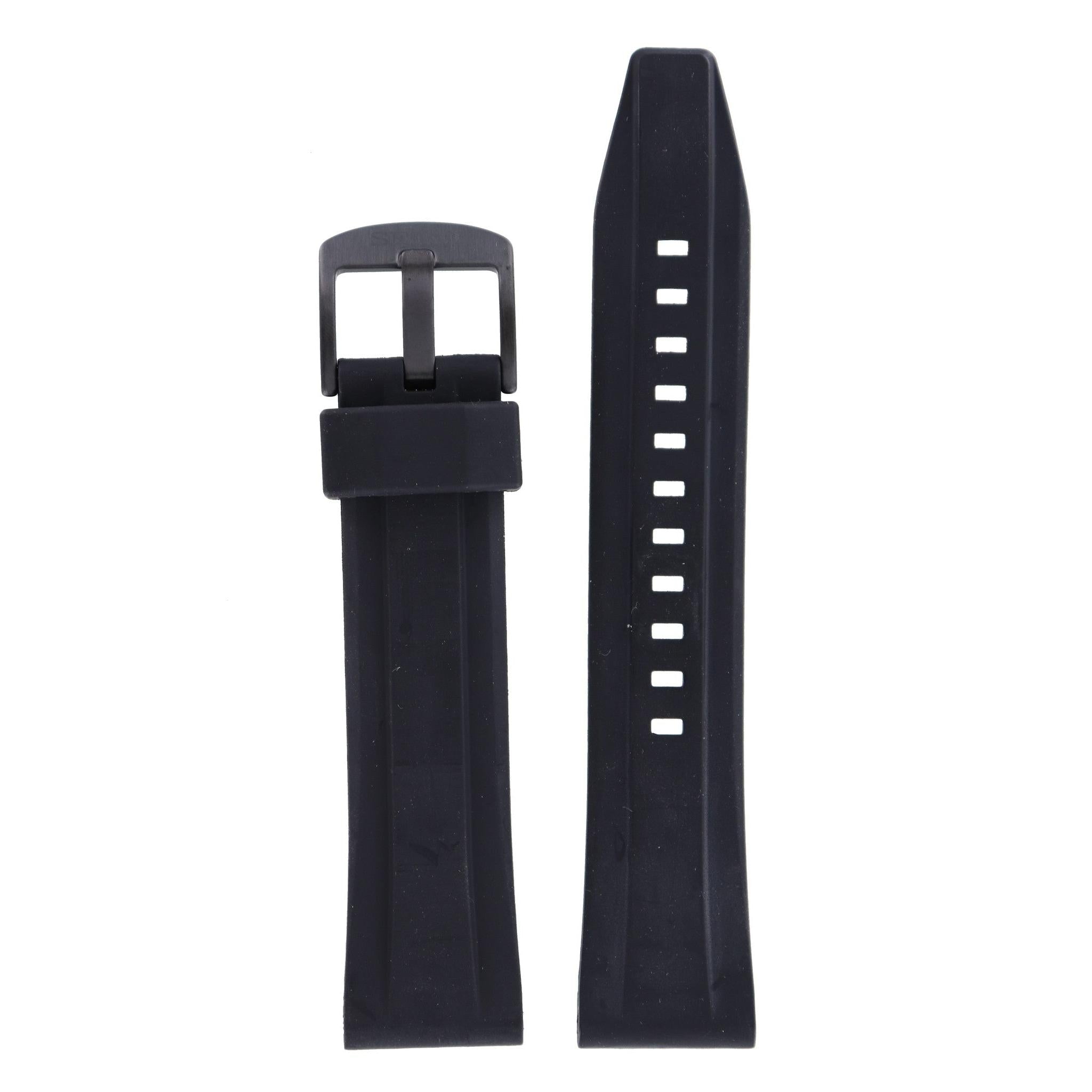 Seiko SKZ274 & SNN249 Watch Band 301N1MR Black Silicone 22 mm - Watch Plaza