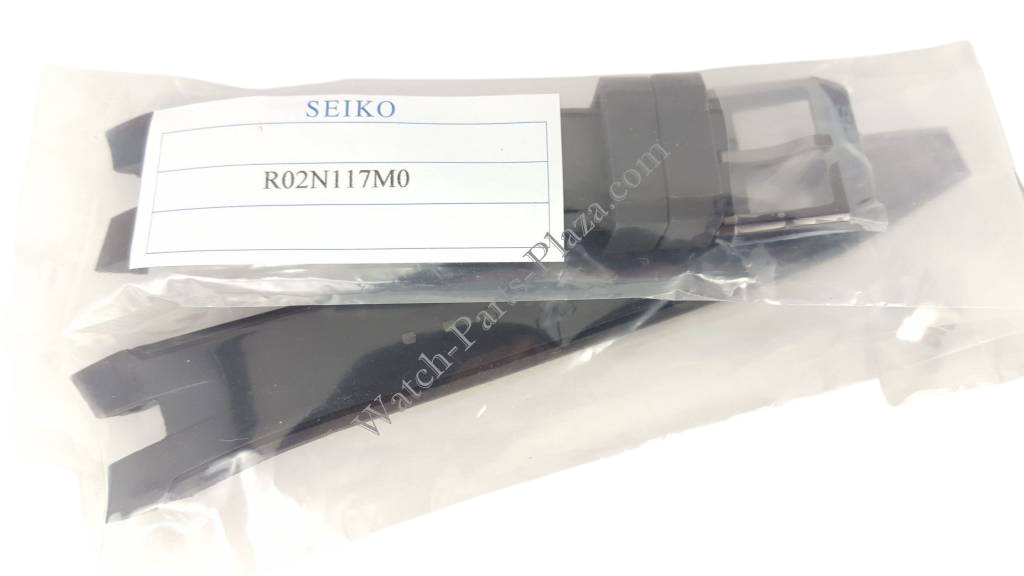 Seiko SNAE89P1 Black Rubber Watch Band 7T62 - 0LC0 Strap 21mm - Watch Plaza