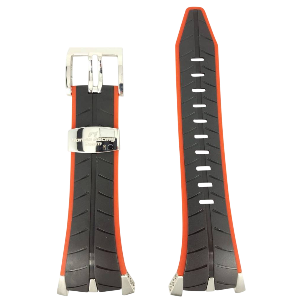SEIKO SPC009 Honda F1 Racing Strap 7T82 - 0AF0 Black Red Silicone Watch Band - 4LK0JB - Watch Plaza