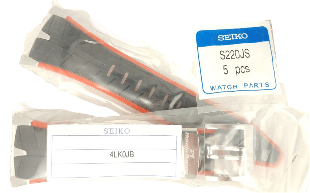 SEIKO SPC009 Honda F1 Racing Strap 7T82 - 0AF0 Black Red Silicone Watch Band - 4LK0JB - Watch Plaza