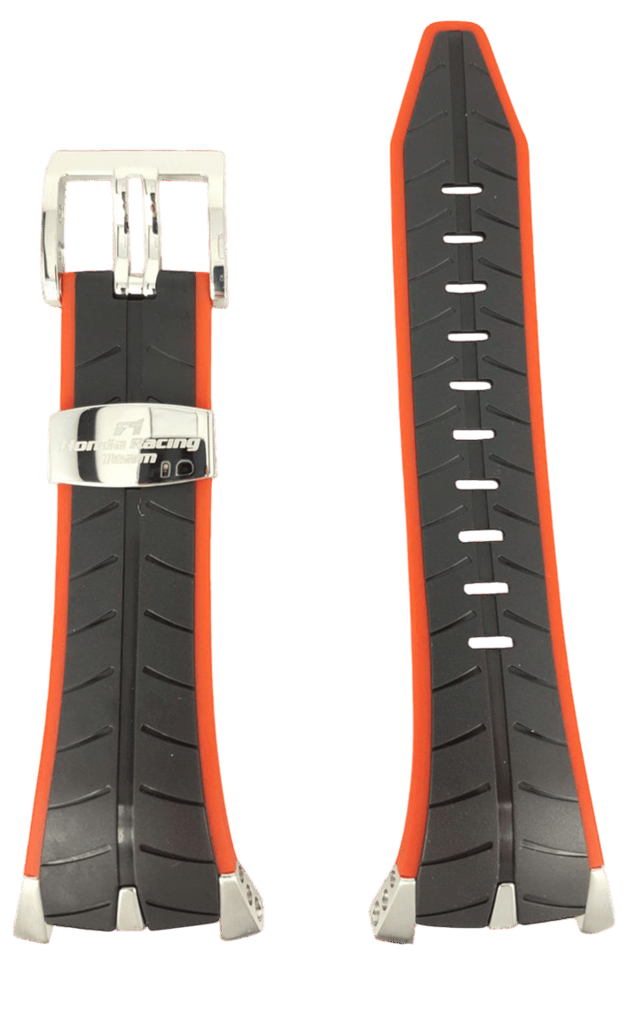 SEIKO SPC009 Honda F1 Racing Strap 7T82 - 0AF0 Black Red Silicone Watch Band - 4LK0JB - Watch Plaza