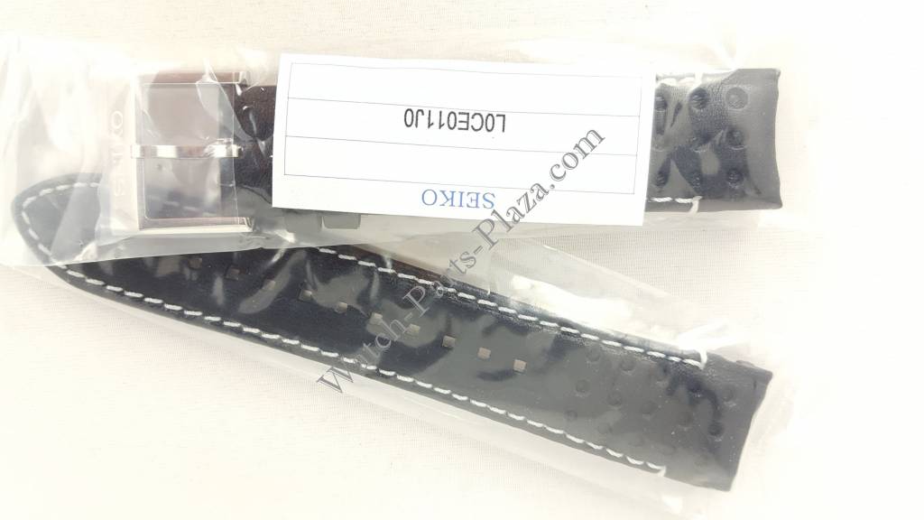 Seiko Sportura Black Leather Watch Band LOCE B21 V198 0AA0 Strap SSC361P1 SRG019 - Watch Plaza