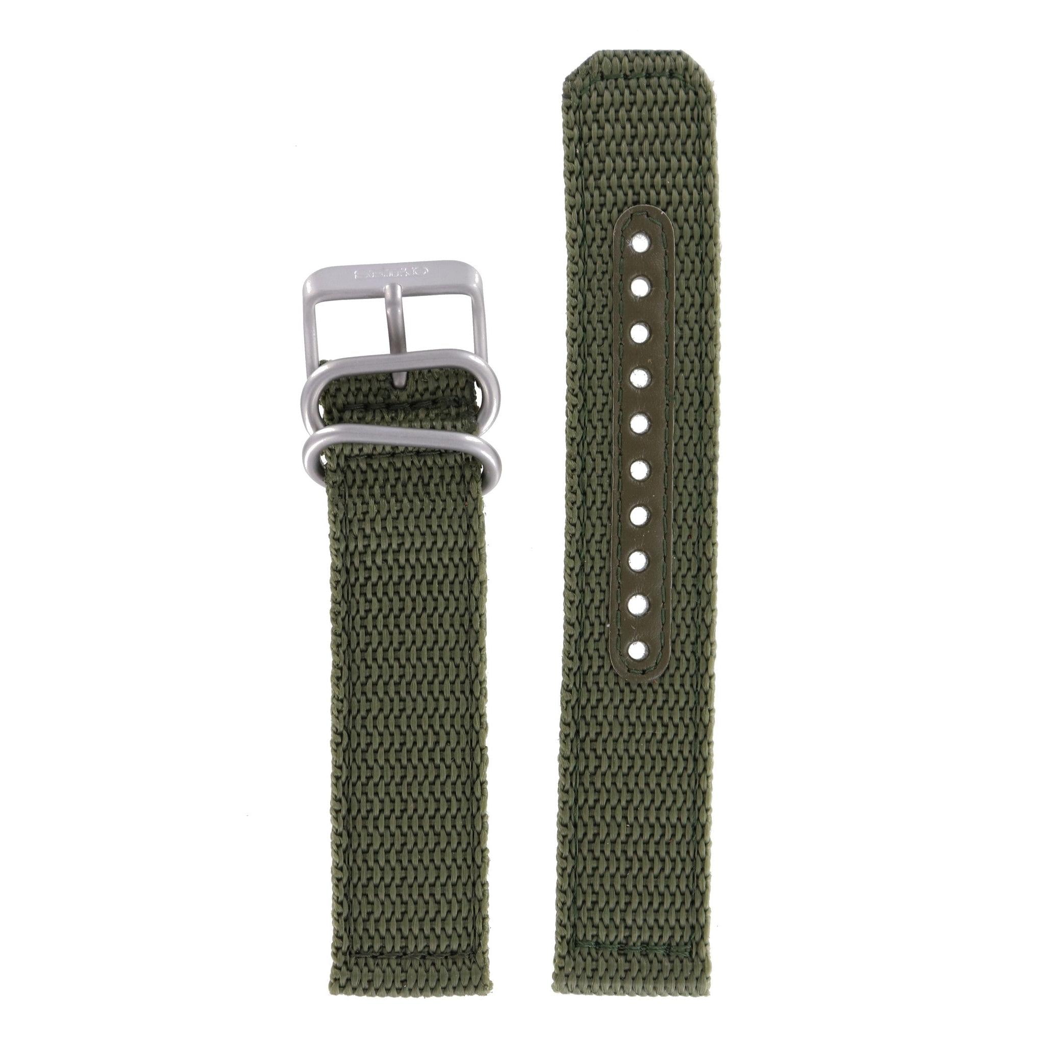 Seiko SRP145, SMY141 & SNKH69 Watch Band 301D3JL Green Textile 20 mm 5 Sports - Watch Plaza