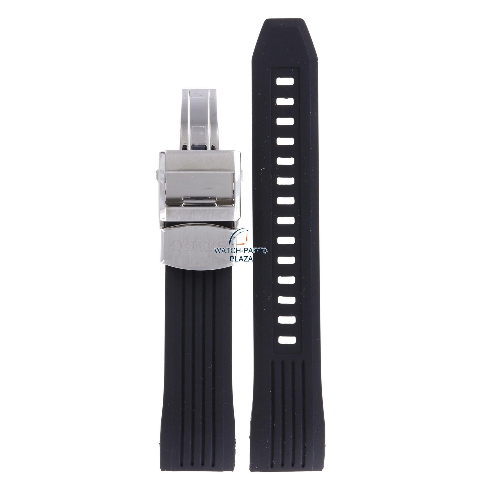 Seiko SSE015 Solar GPS Watch Band R01Z011J0 Black Silicone 22 mm Astron - Watch Plaza