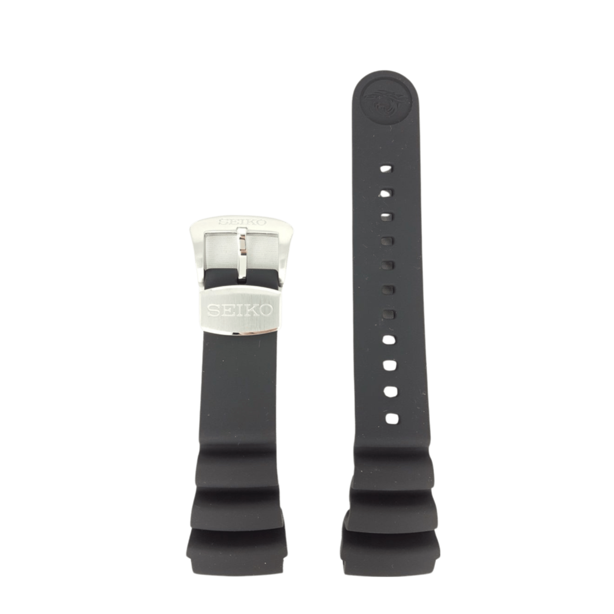 SEIKO SUN021J1 / SUN065P1 Black Silicon Watch Band CY 24mm R01Y011J0 - Watch Plaza