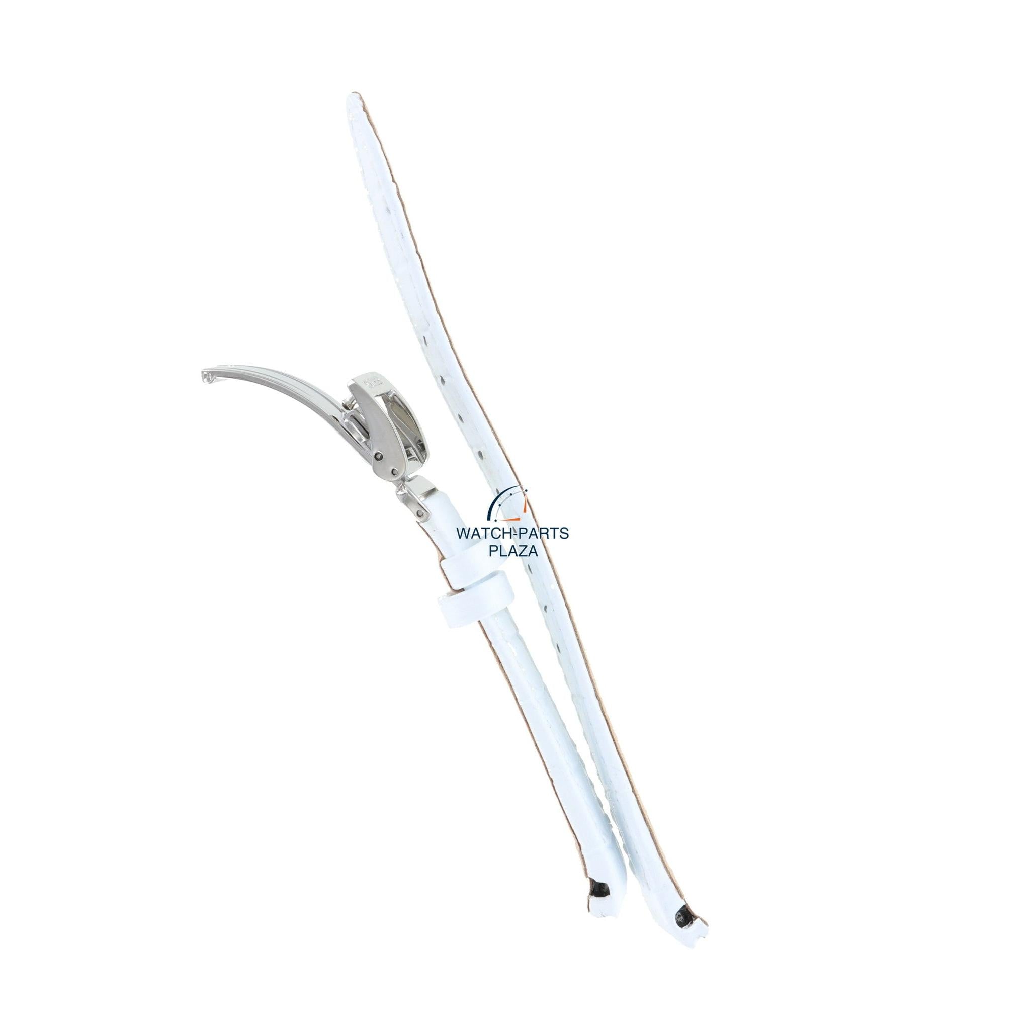 Seiko SXD775 Ladies Diamond Watch Band 4KZ4JZ White Leather 14 mm Premier - Watch Plaza