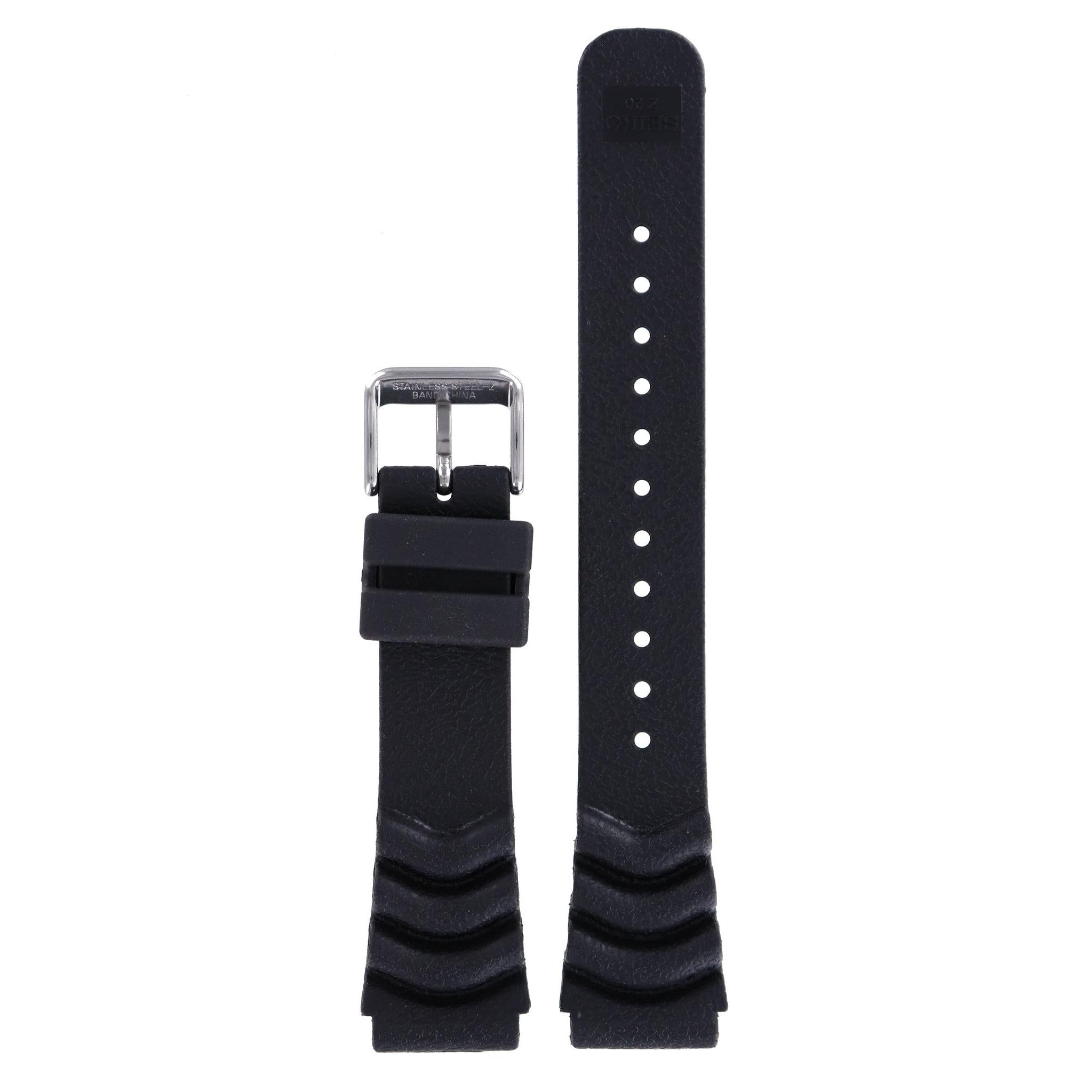 Seiko Z 20 - SNM037 - 7S35 - 00F0 Watch Band 4K30ZZ Black Silicone 20 mm Land Monster - Watch Plaza