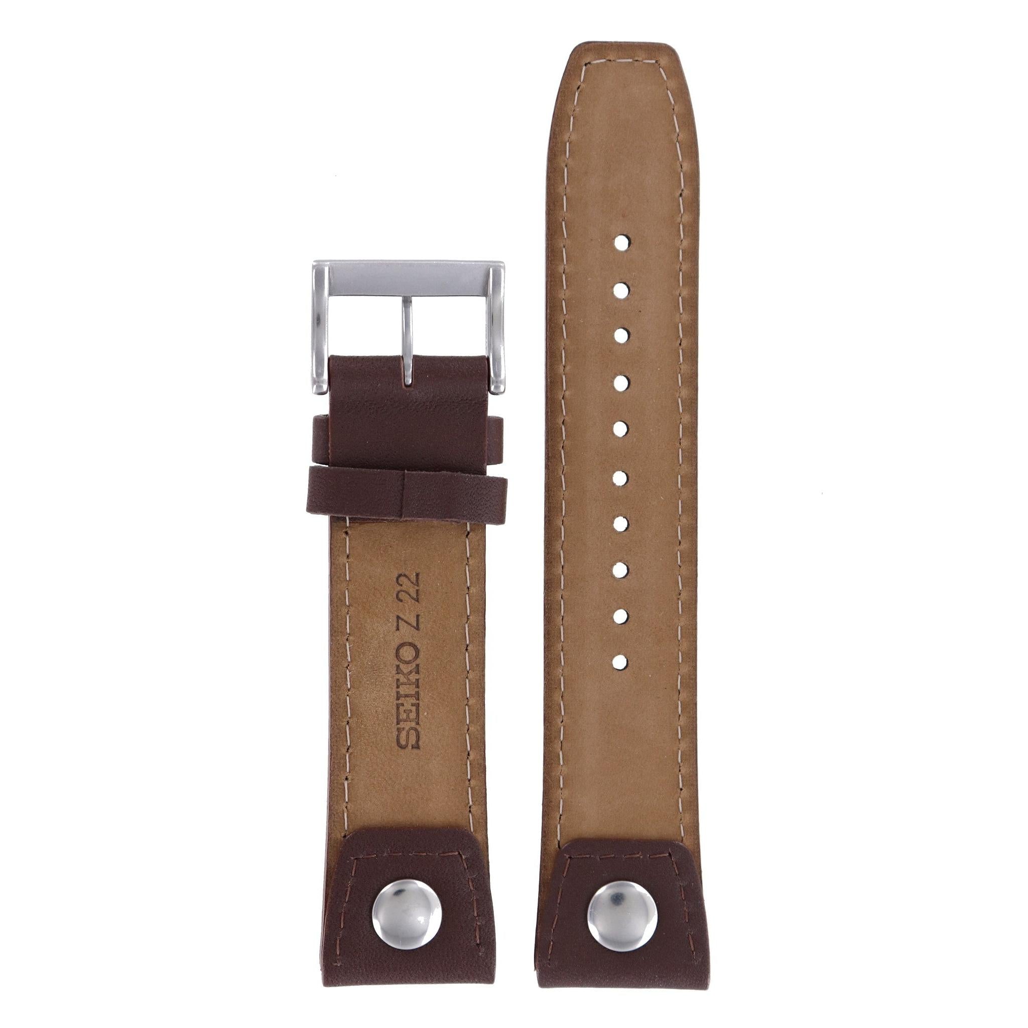Seiko Z 22 - SNQ041 - 6A32 - 00E0 Watch Band 4K22JZ Brown Leather 22 mm Perpetual Calendar - Watch Plaza