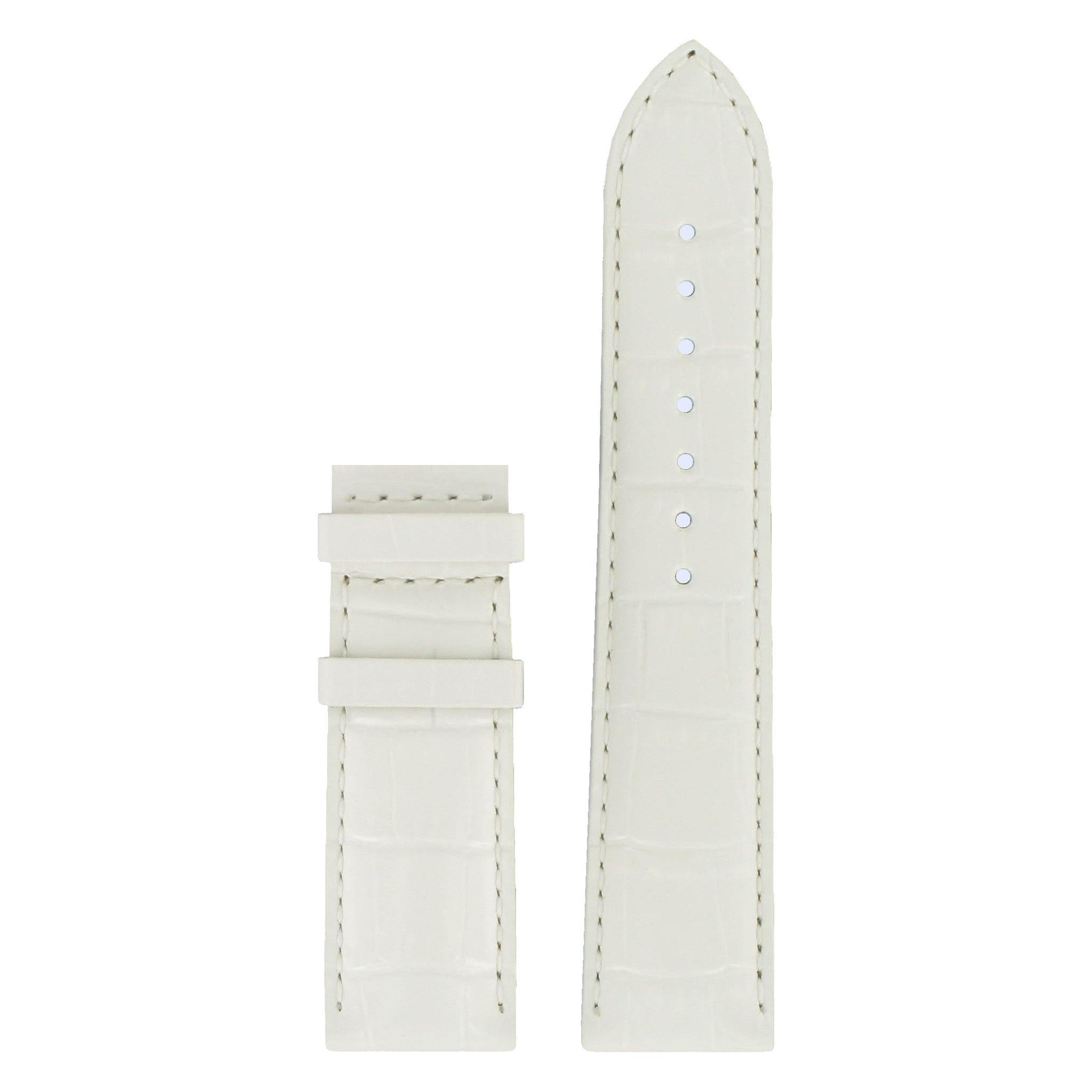 Tissot T0055101611600 XL Watch Band T610028981 White Leather 20 mm Quadrato - Watch Plaza