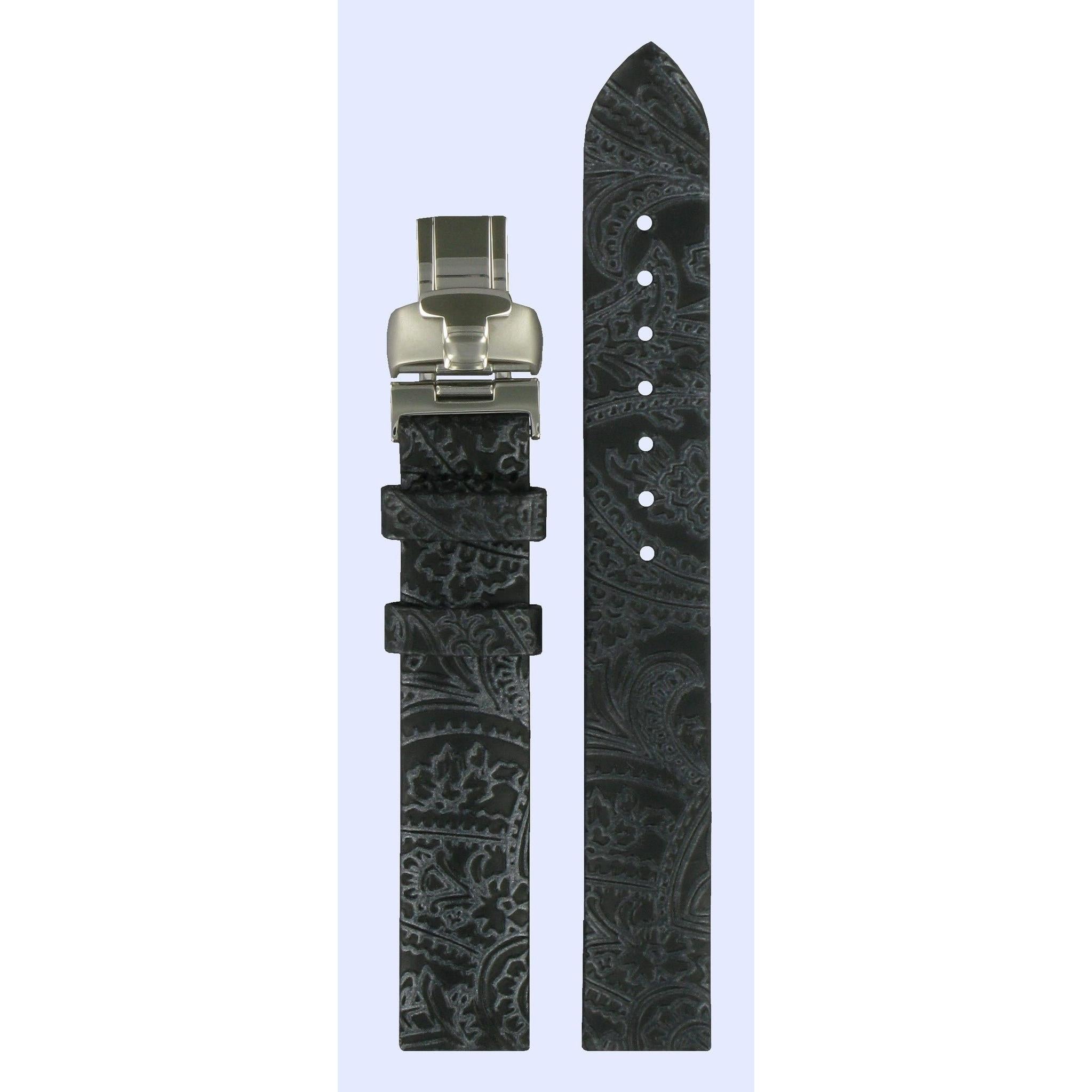 Tissot T02142552 Watch Band T600026367 Black Leather 14 mm T - Wave - Watch Plaza