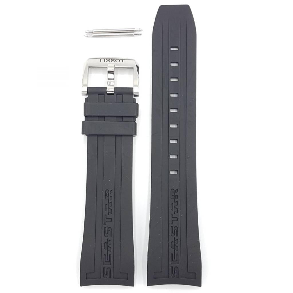 Tissot T066427A & T066414 Seastar 660 Watch Band T603031453 Black Silicone 23 mm Seastar 1000 - Watch Plaza