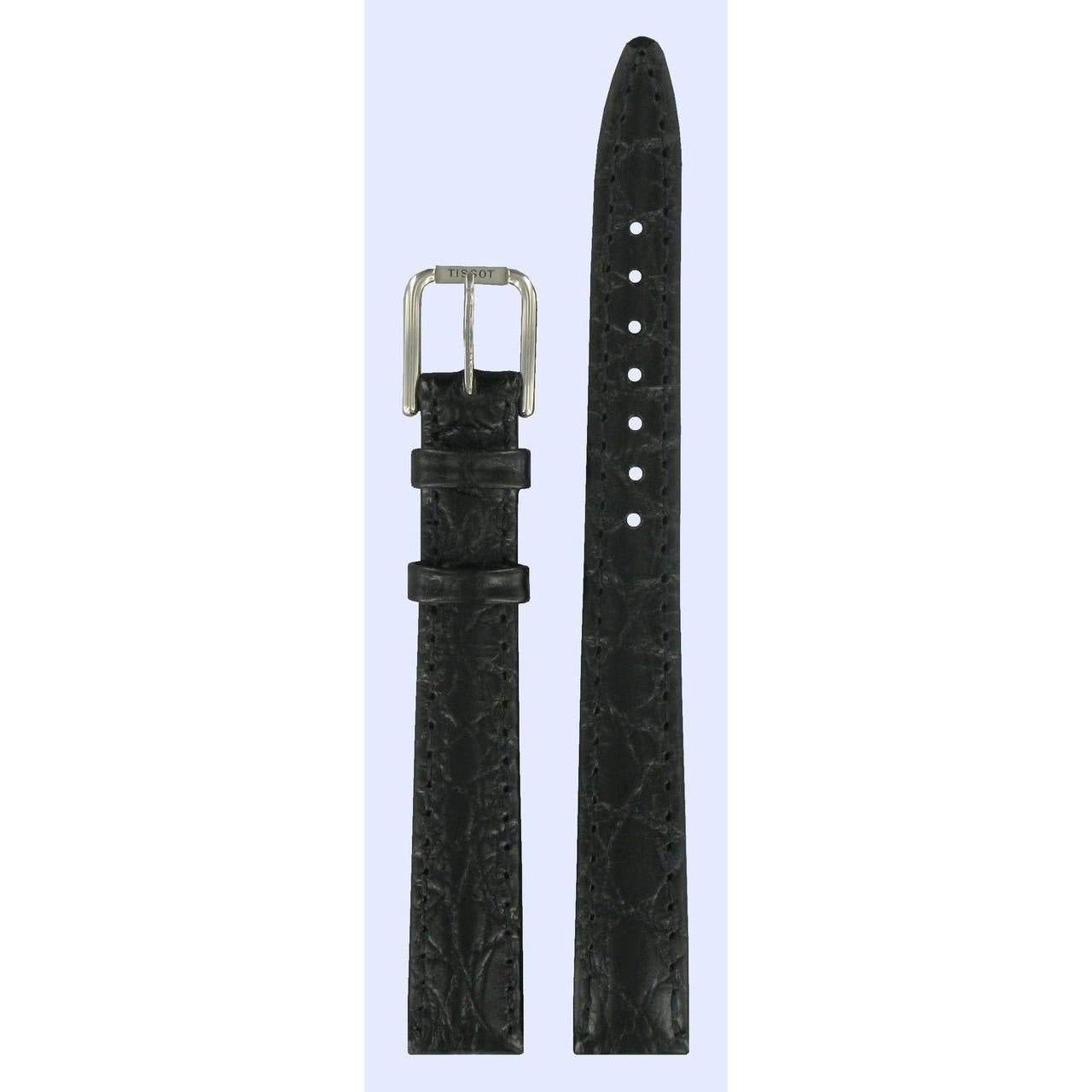 Tissot T151221 Watch Band T600013627 Black Leather 12 mm Seastar II - Watch Plaza