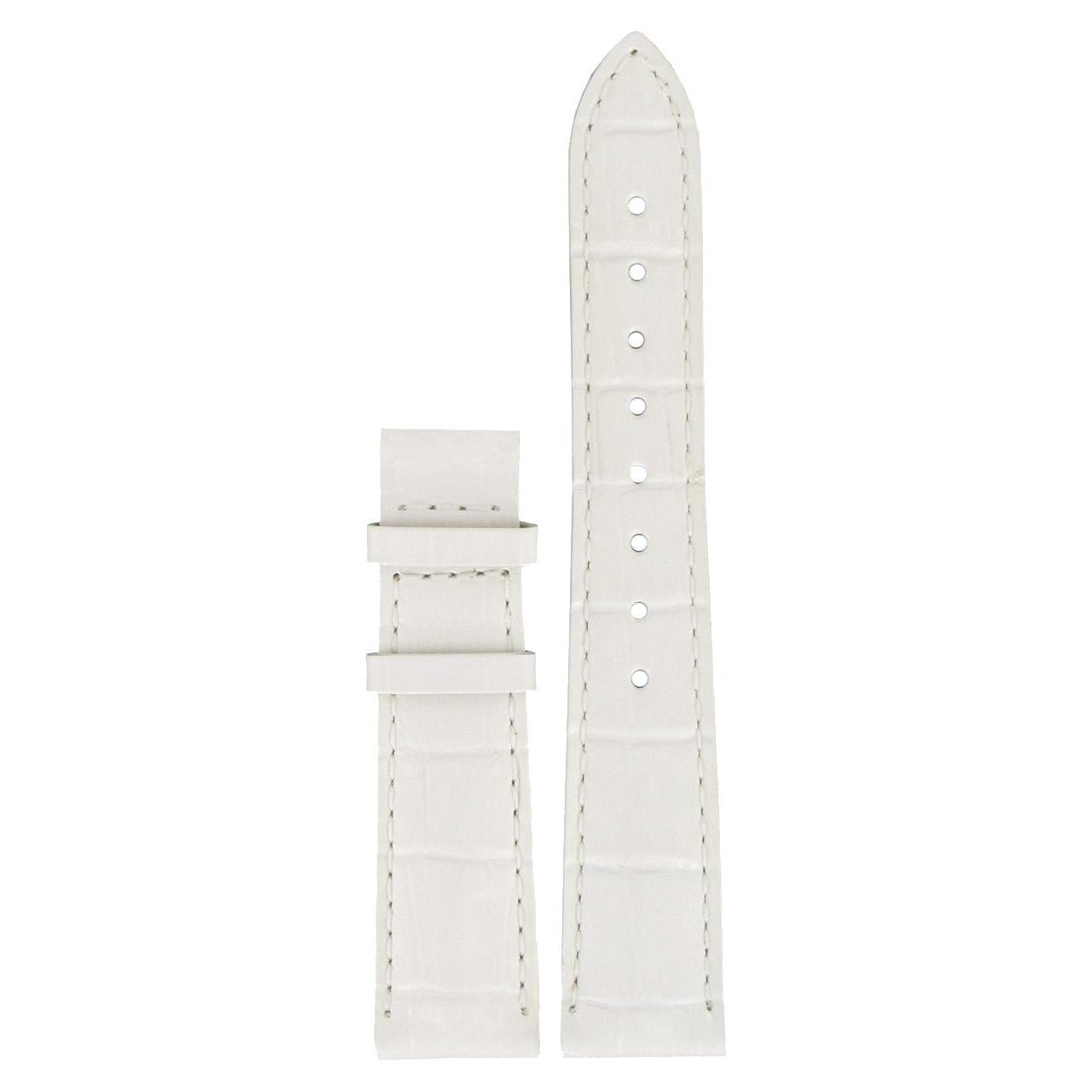 Tissot T22145621 XL Watch Band T610027448 White Leather 17 mm PRC 100 - Watch Plaza