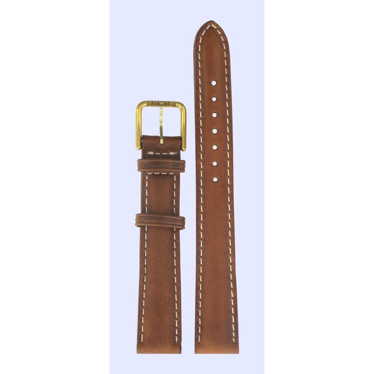 Tissot T27511113 Watch Band T600013339 Brown Leather 14 mm PR 50 - Watch Plaza
