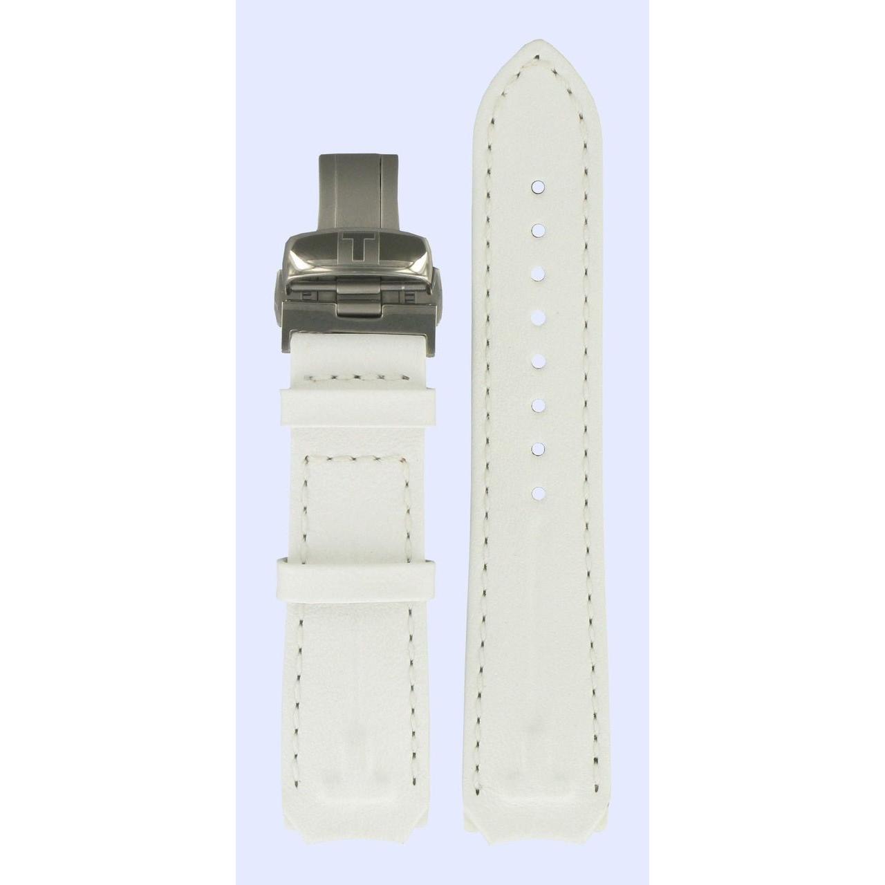 Tissot T33785885 Watch Band T600029221 White Leather mm T - Touch - Watch Plaza