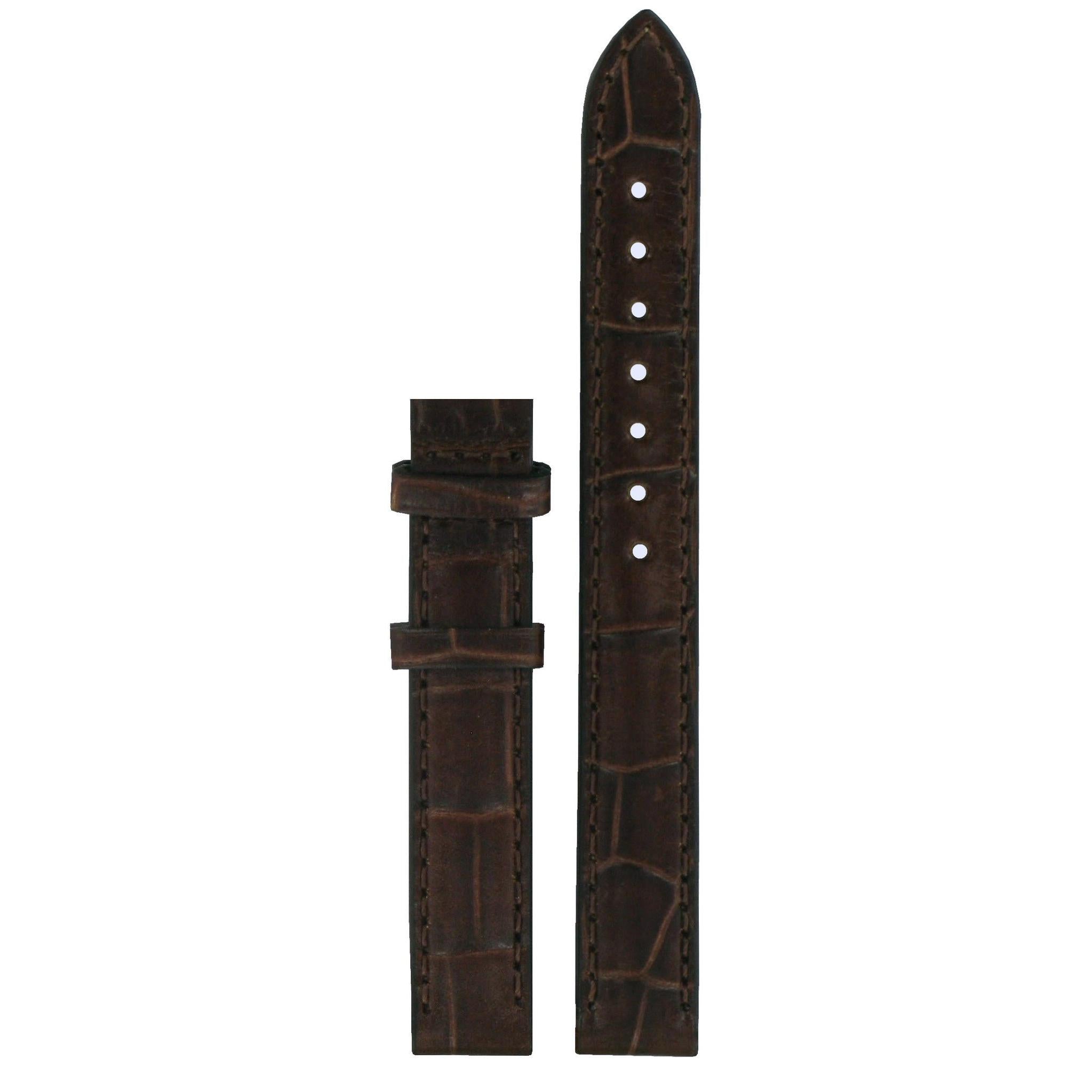 Tissot T41511313 & T41511312 Watch Band T610014598 Dark Brown Leather 12 mm Le Locle - Watch Plaza