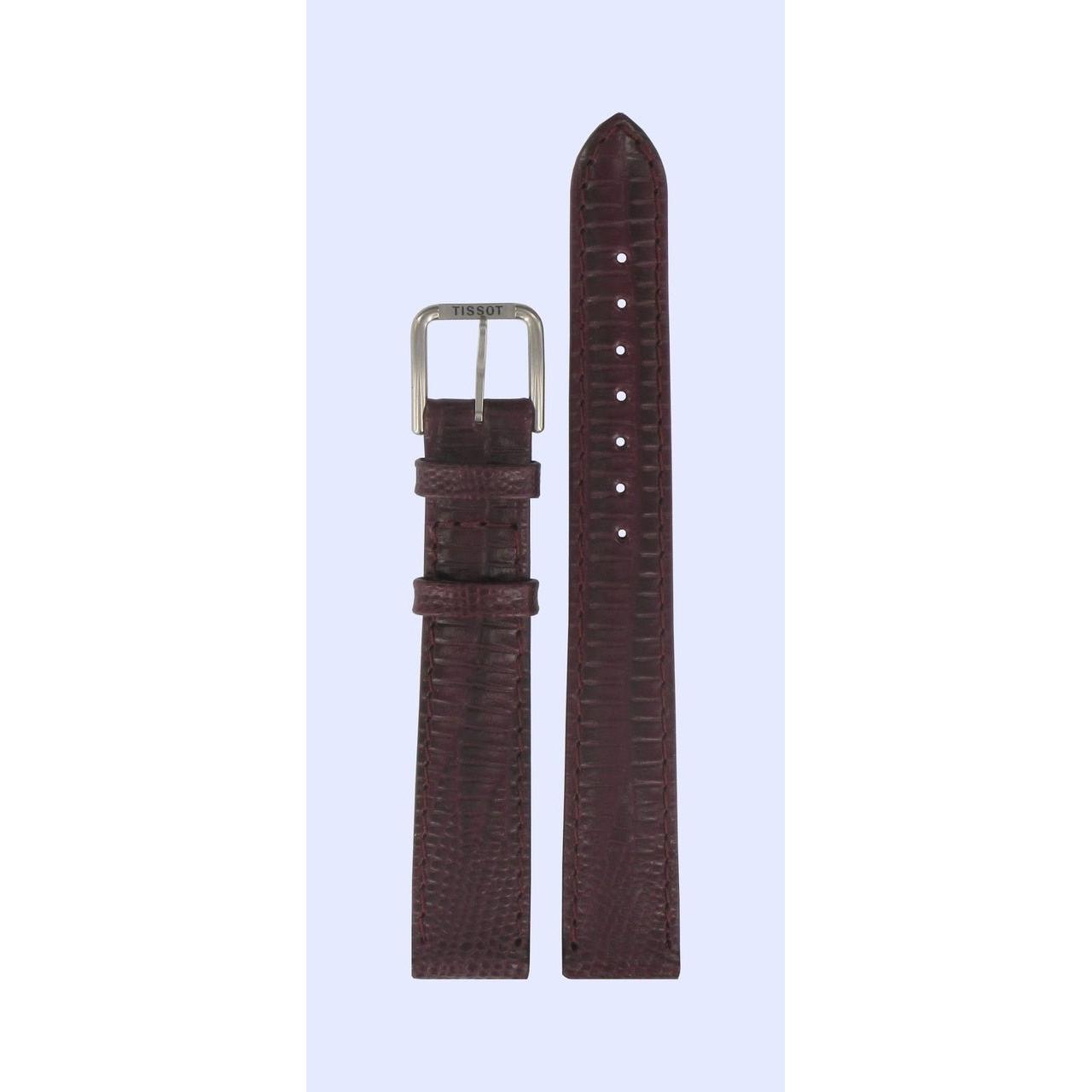 Tissot T42111143 Watch Band T600013217 Bordeaux Leather 14 mm Fashion - Watch Plaza