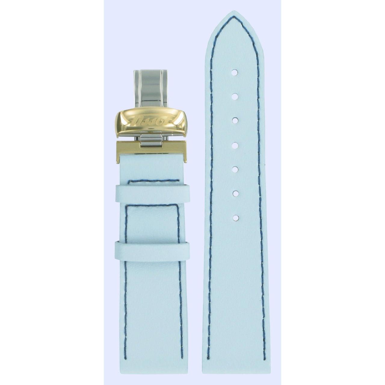 Tissot T56563339 Heritage Classic Watch Band T600013565 Light Blue Leather 20 mm Prince - Watch Plaza