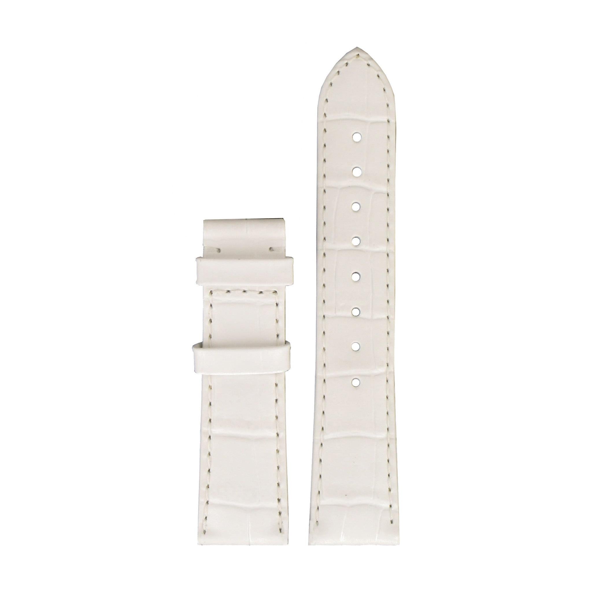 Tissot T66165782 XS Watch Band T610019989 White Leather 18 mm Porto - Watch Plaza