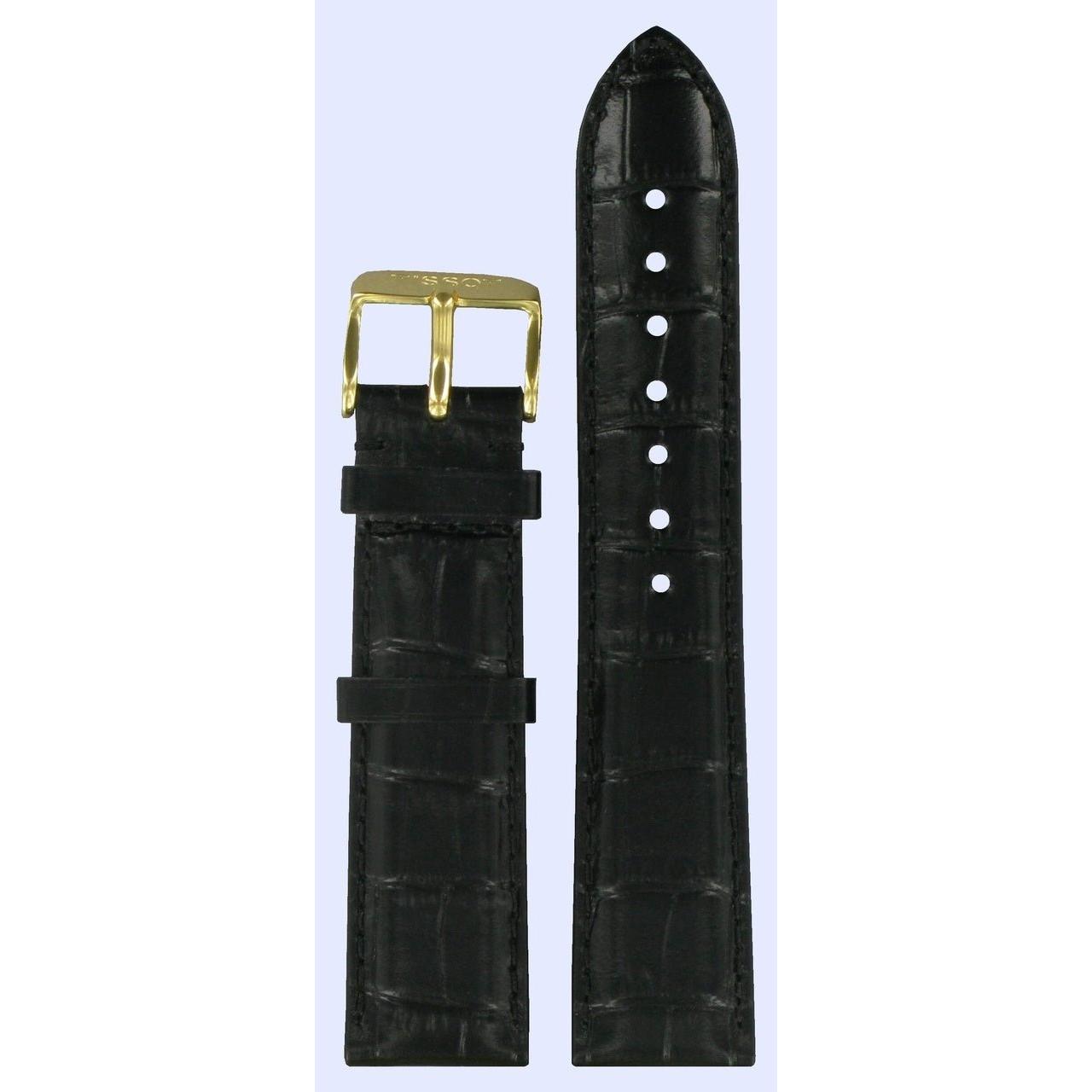 Tissot T7104 & T7134 XL - Carson Watch Band T600013471 Black Leather 20 mm Bridgeport - Watch Plaza