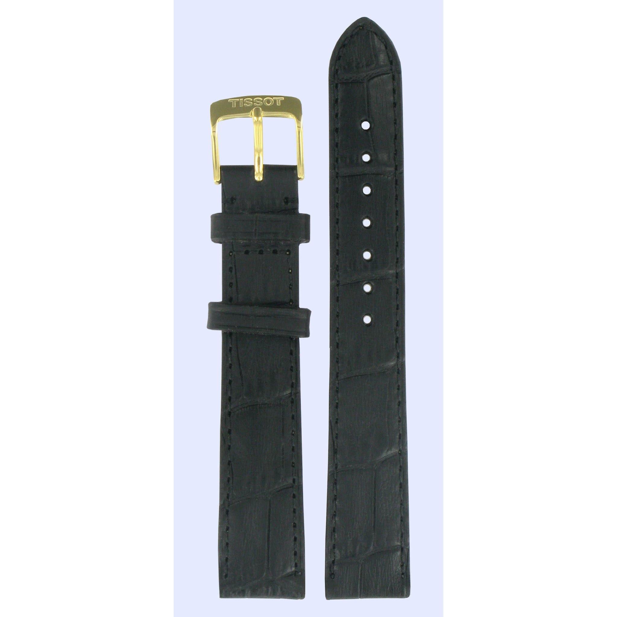 Tissot T71315976 Watch Band T600027503 Black Leather 16 mm Jasmin - Watch Plaza