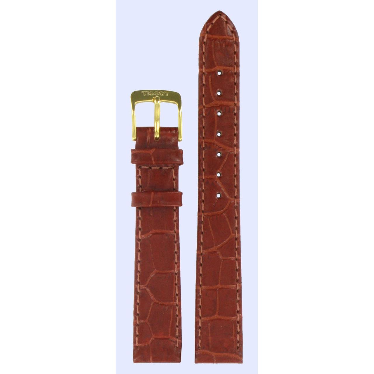Tissot T713312 Watch Band T600013486 Brown Leather 14 mm Sunland - Watch Plaza