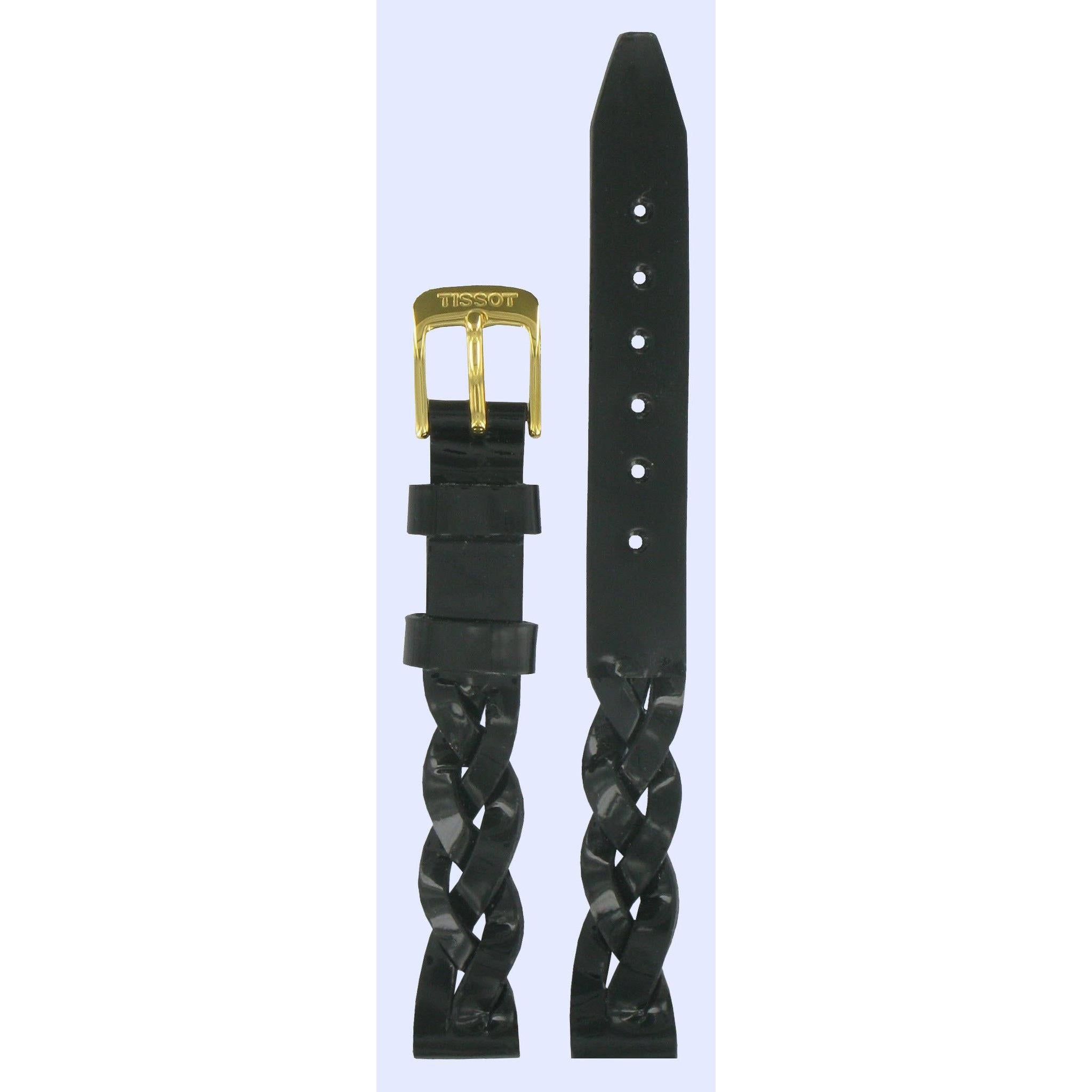 Tissot T71333032 Watch Band T600019654 Black Leather 11 mm Rapunzel - Watch Plaza