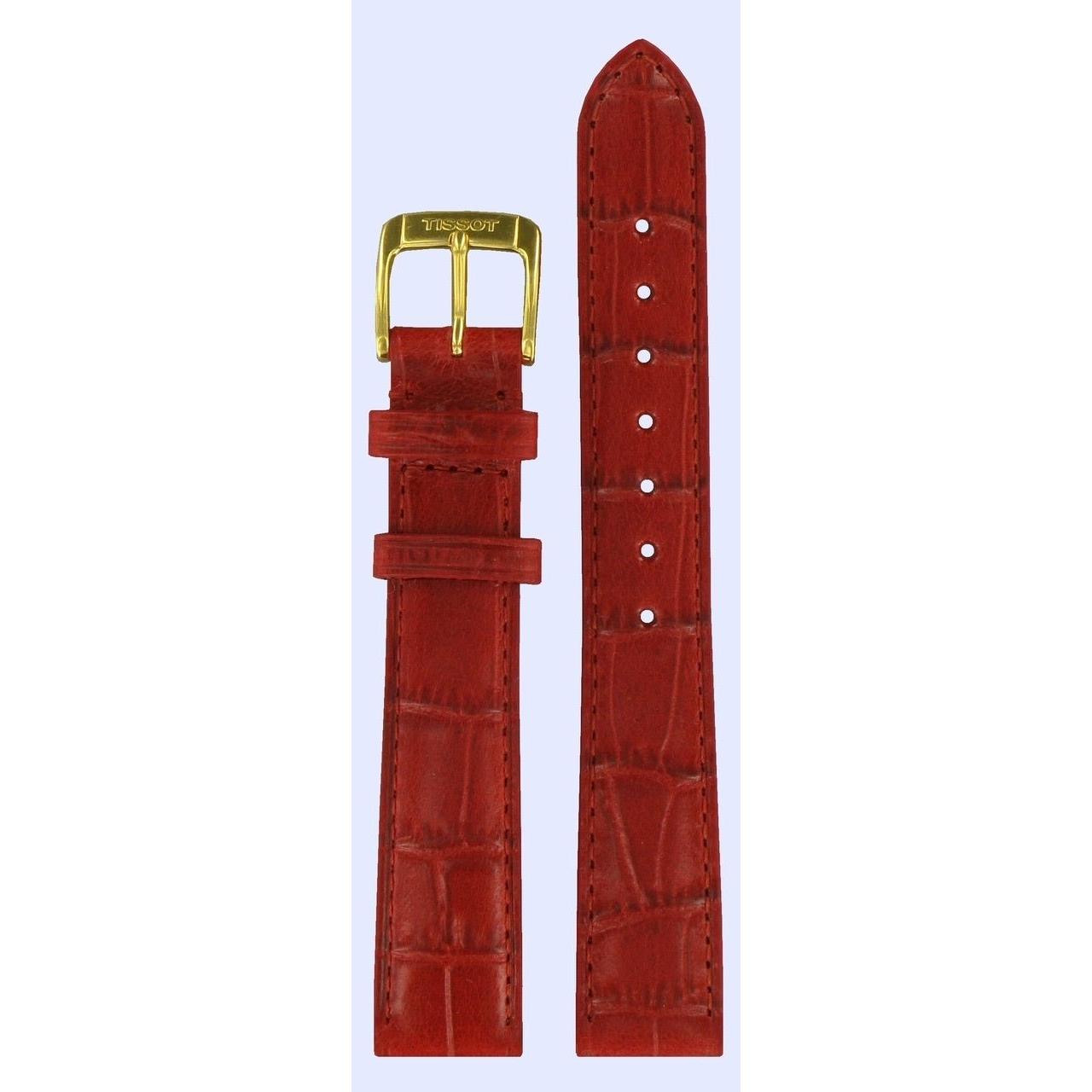 Tissot T71333772 Watch Band T600021056 Red Leather 16 mm T - Maya Trend - Watch Plaza