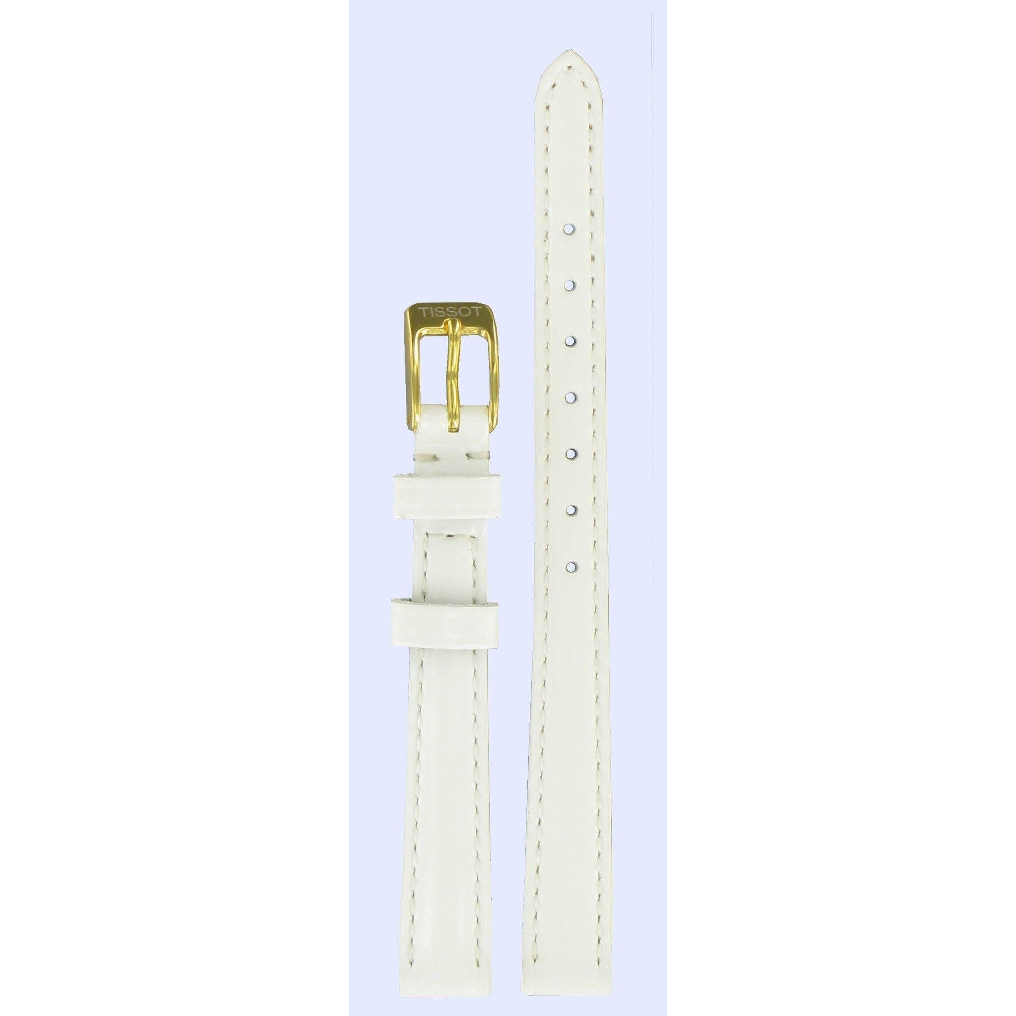 Tissot T71334334 & T71334134 Watch Band T600021145 White Leather 10 mm New Helvetia - Watch Plaza