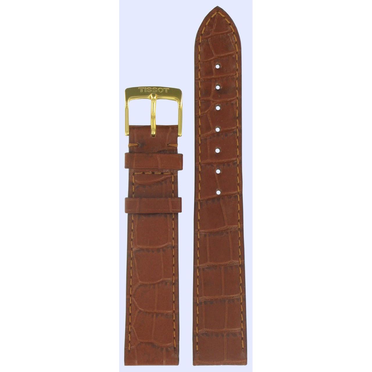Tissot T7134 & T7136 Oroville Watch Band T600013478 Brown Leather 18 mm New Helvetia - Watch Plaza