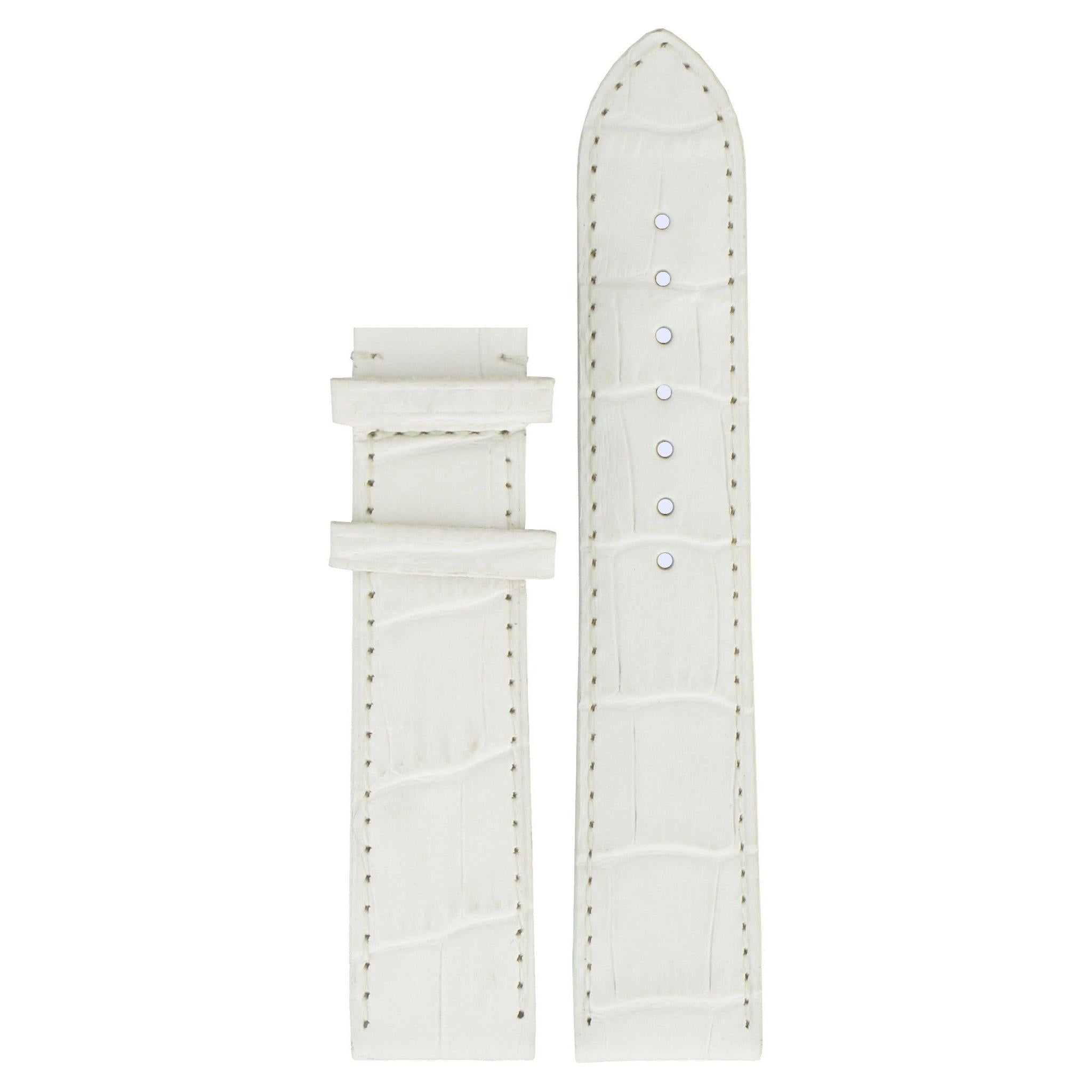 Tissot T71346676 Watch Band T610027506 White Leather 20 mm Jasmin - Watch Plaza