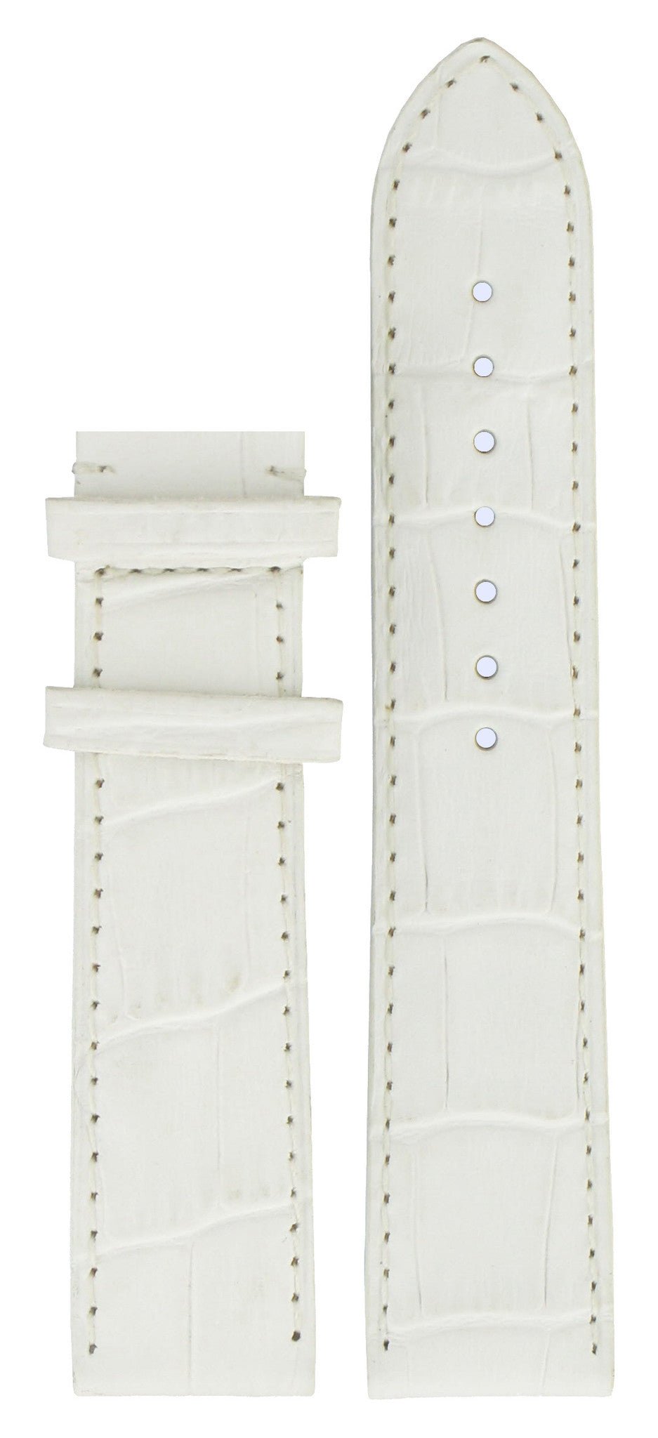 Tissot T71346676 Watch Band T610027506 White Leather 20 mm Jasmin - Watch Plaza