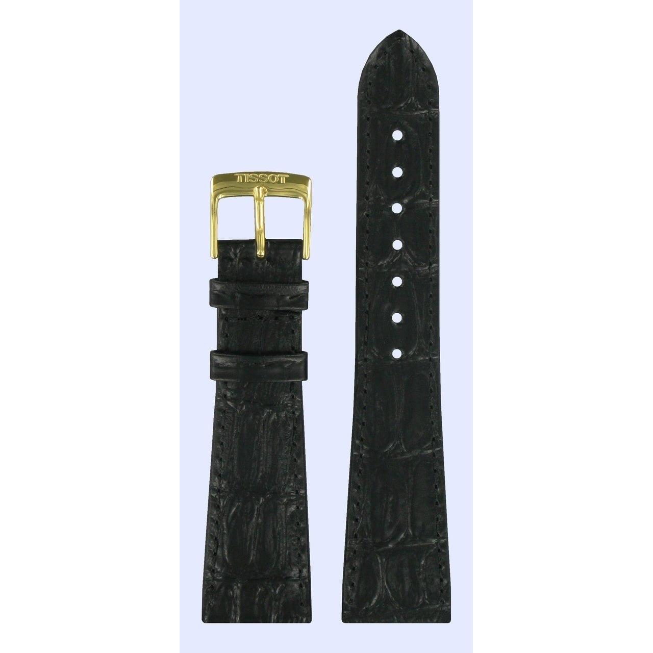 Tissot T71.3.610, T71.3.608, T71.2.608, T71.3.603 Watch Band T600013017 Black Leather 21 mm New Helvetia - Watch Plaza
