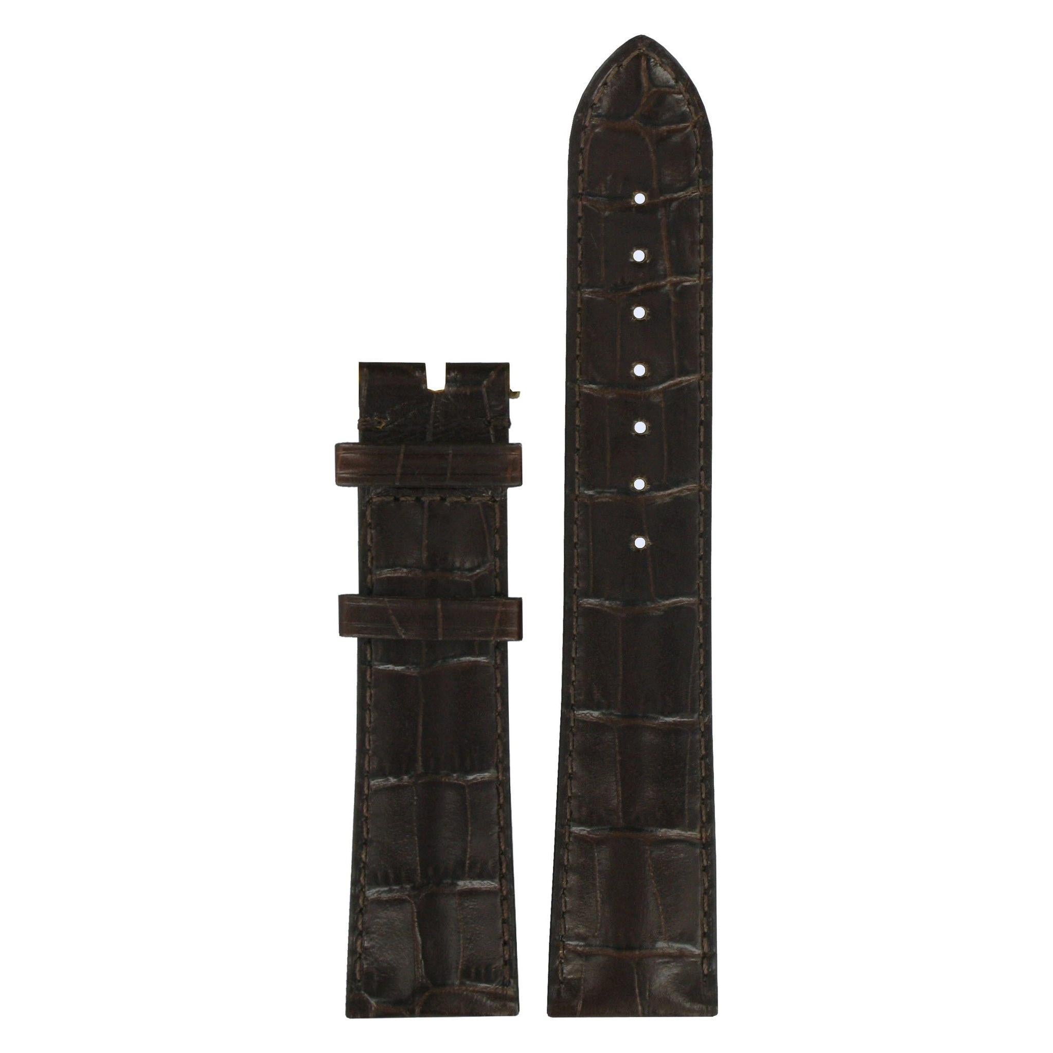 Tissot T71863254 & T71363234 XL Watch Band T610030633 Dark Brown Leather 21 mm Sculpture Line - Watch Plaza