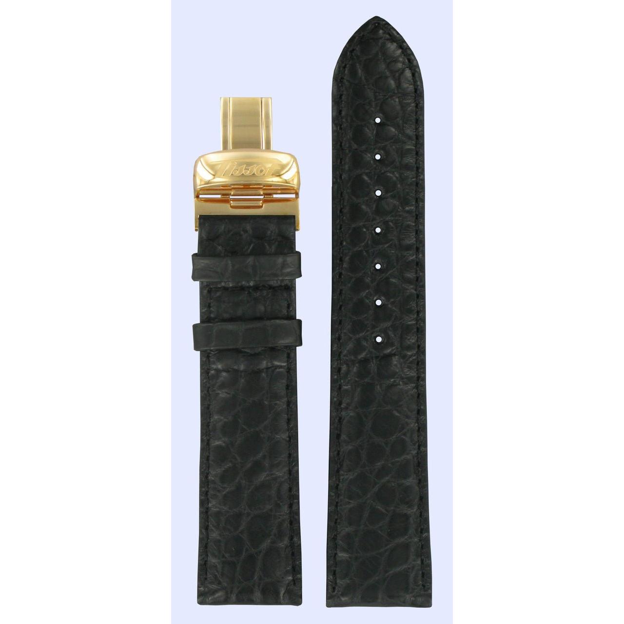 Tissot T71872533 Watch Band T600013370 Black Leather 20 mm Heritage - Watch Plaza