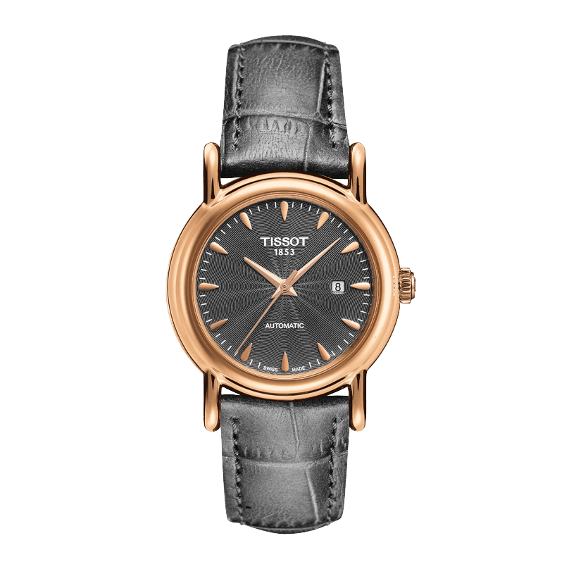 Tissot T907007A - XL Watch Band T610034714 Grey Leather 16 mm Carson - Watch Plaza