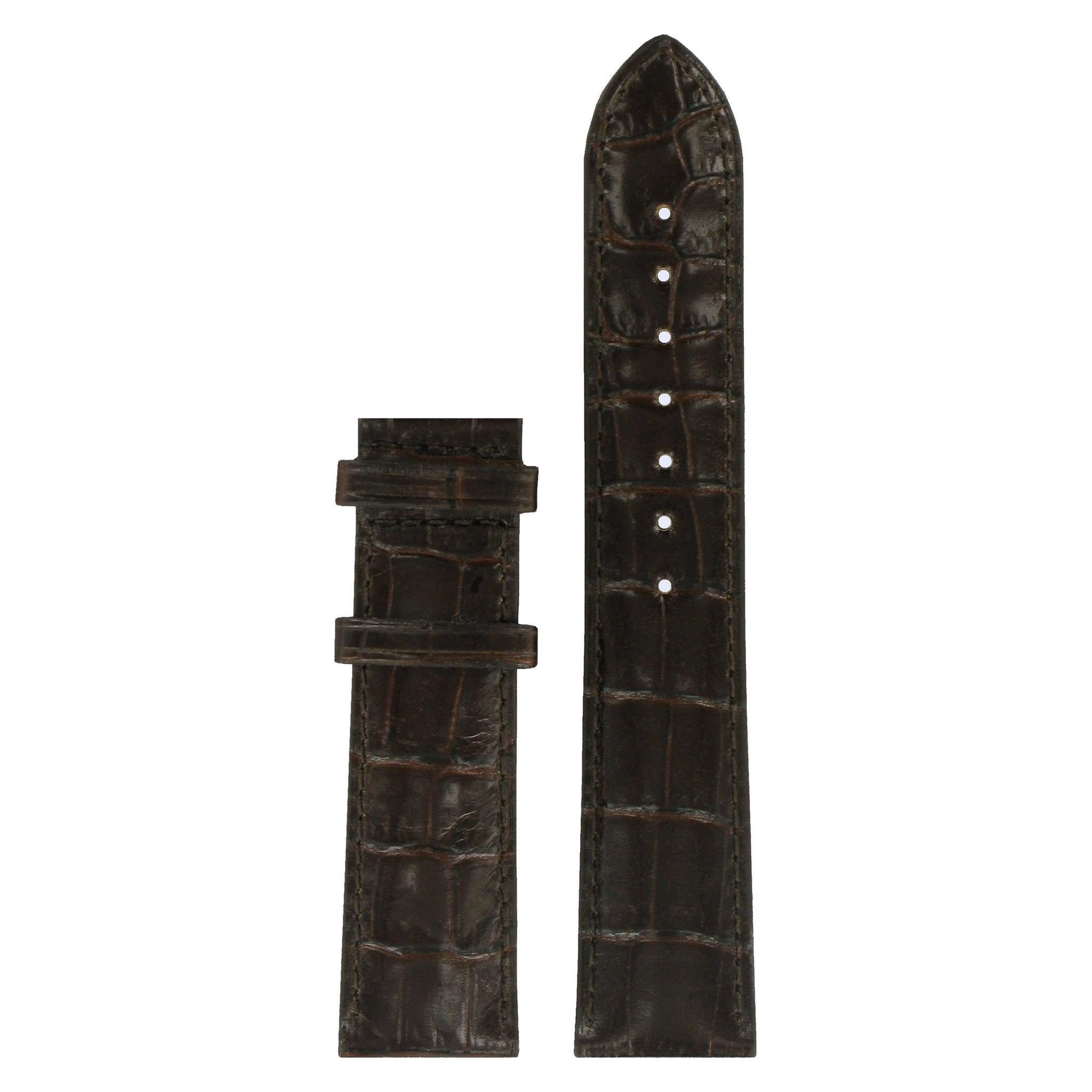 Tissot T910430A XL Watch Band T610031884 Dark Brown Leather 20 mm Visodate - Watch Plaza
