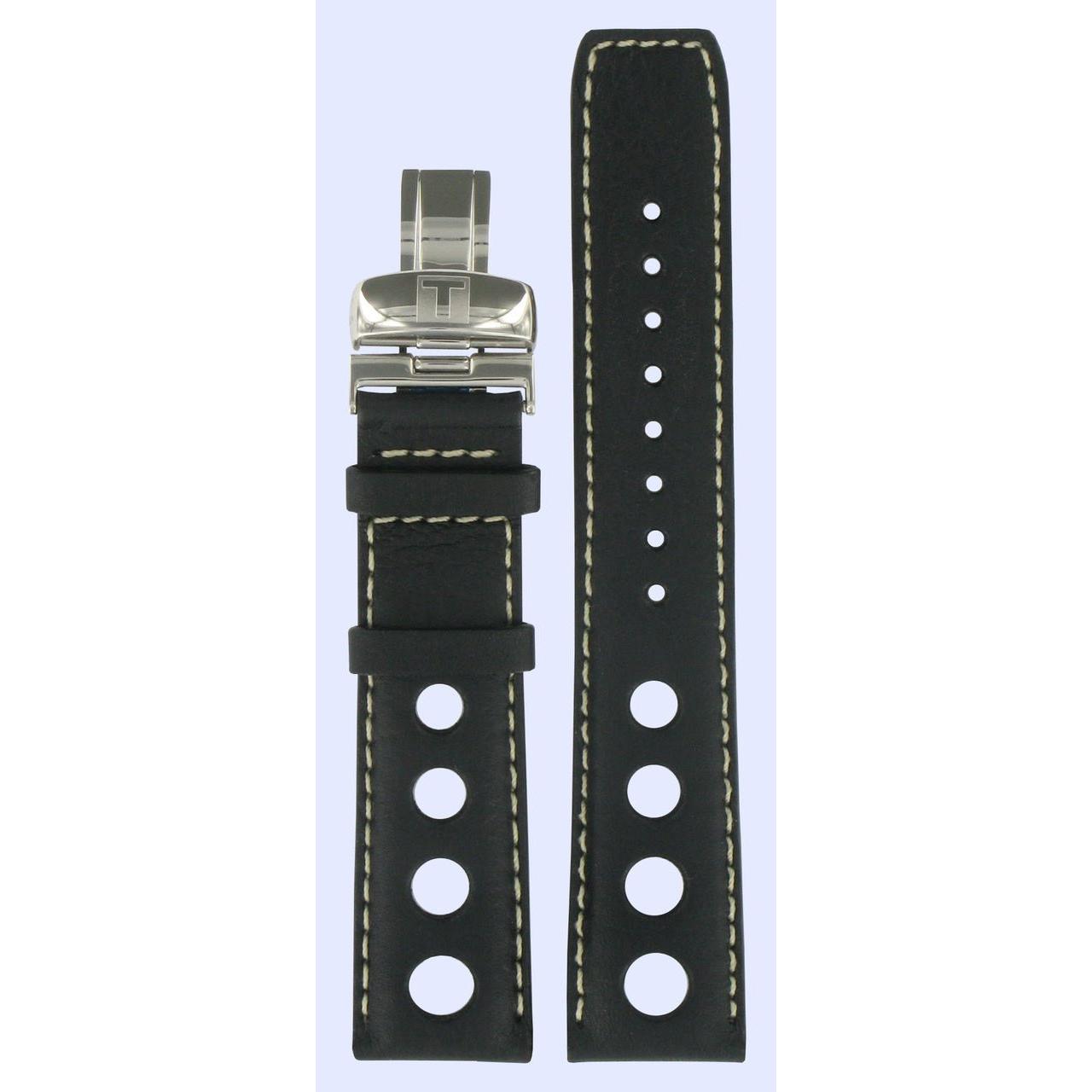 Tissot T91142782 Watch Band T600020212 Black Leather 20 mm PRS 516 - Watch Plaza