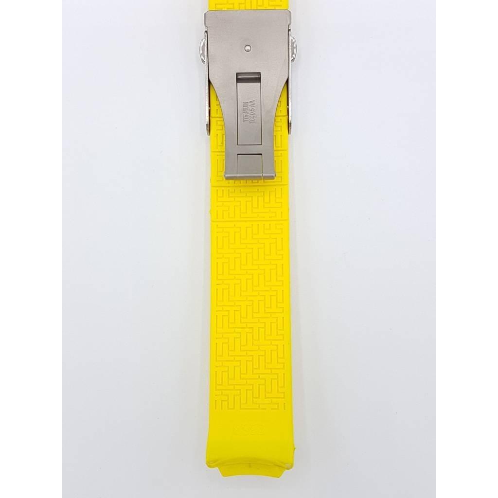 Tissot Z253 / Z353 - Nascar Watch Band T603020717 Yellow Silicone 20 mm T - Touch - Watch Plaza