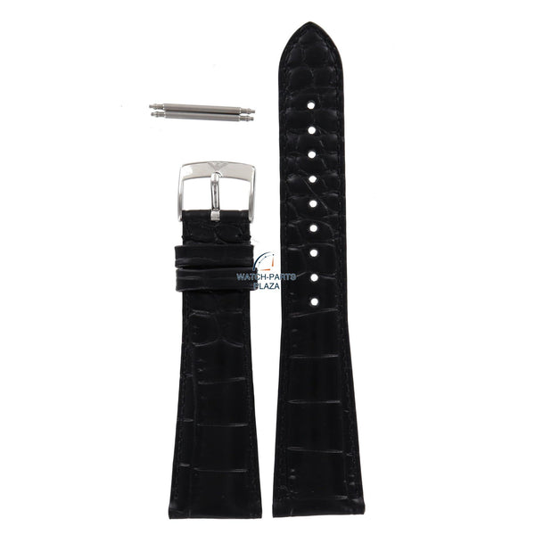 Watch Band AR0284 / AR0292 Emporio Armani black leather strap 22mm original - Watch Plaza