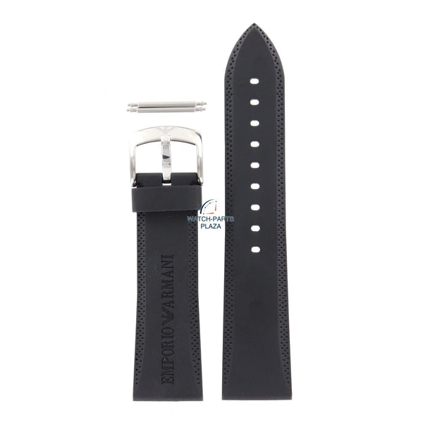 Watch Band AR0593 Emporio Armani black sillicon strap 23mm AR - 4219 Vanilla Scent - Watch Plaza
