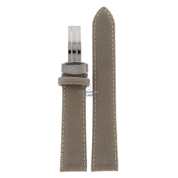 Watch Band AR0620 Emporio Armani beige canvas leather strap 20mm - Watch Plaza