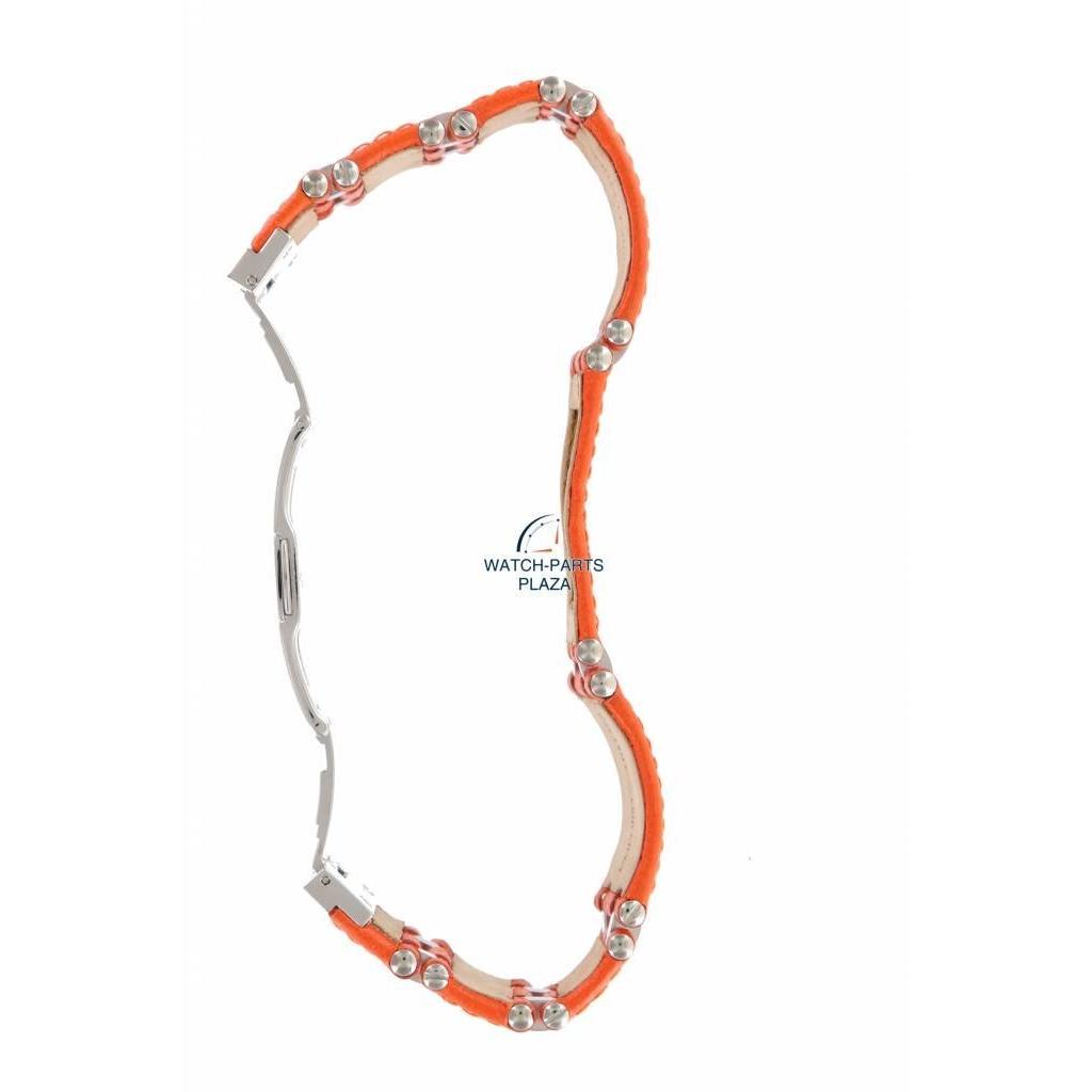 Watch Band AR5498 Emporio Armani Orange Leather Strap 22mm - Watch Plaza