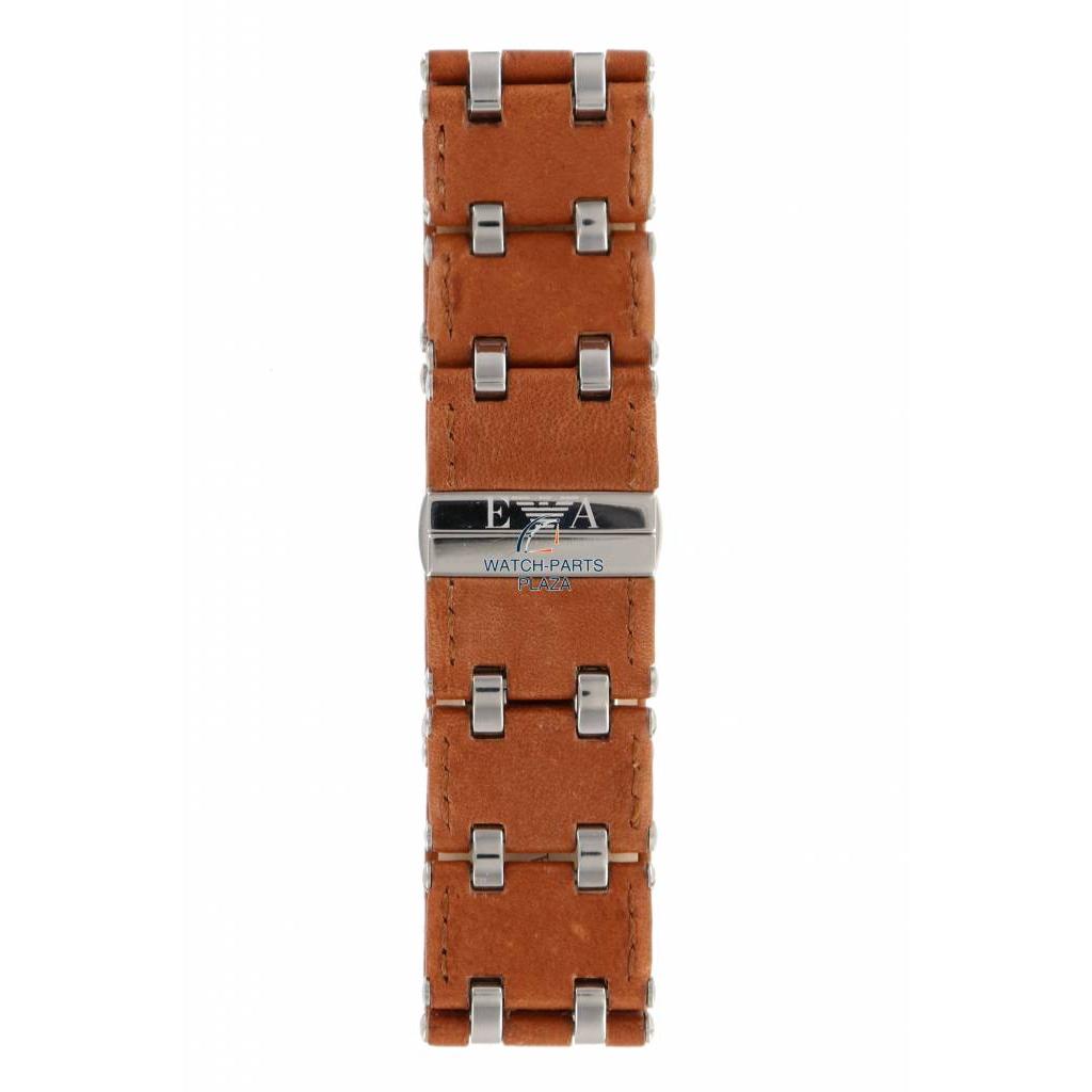 Watch Band AR5499 Emporio Armani Brown Leather Strap 22mm - Watch Plaza