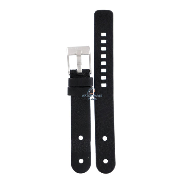 Watch Band Diesel DZ1011 black genuine leather strap 16mm original - Watch Plaza